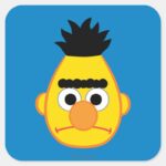 Bert Angry Face Square Sticker