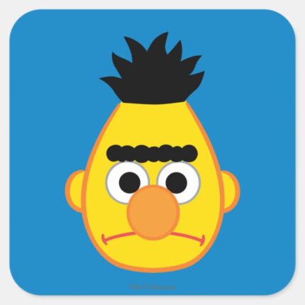 Bert Angry Face Square Sticker