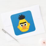 Bert Angry Face Square Sticker