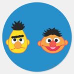 Bert Ernie Emojis Classic Round Sticker