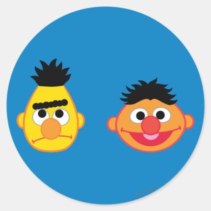 Bert Ernie Emojis Classic Round Sticker