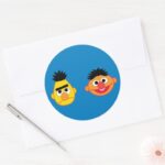 Bert Ernie Emojis Classic Round Sticker
