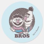 Bert Ernie Bros Classic Round Sticker