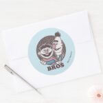 Bert Ernie Bros Classic Round Sticker