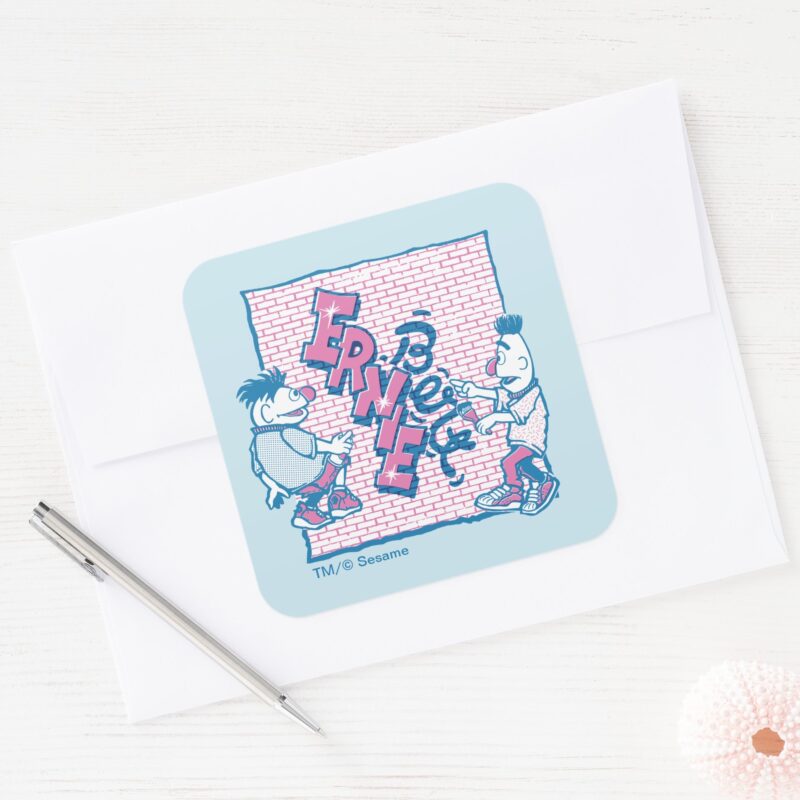 Bert Ernie Street Graffiti Square Sticker Bert Ernie Street Graffiti Square Sticker