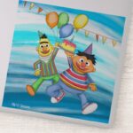 Bert And Ernie Birthday Balloons Sticker
