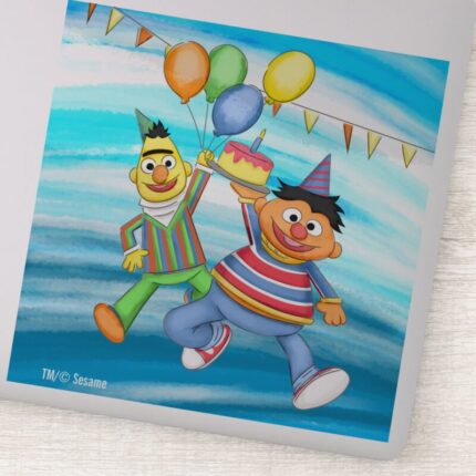 Bert And Ernie Birthday Balloons Sticker