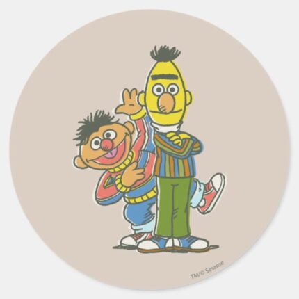 Bert And Ernie Classic Style Classic Round Sticker