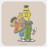 Bert And Ernie Classic Style Square Sticker