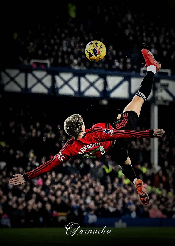 Bicycle Kick Garnacho Football Poster