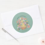 Big Bird Grow Kindness Floral Graphic Classic Round Sticker