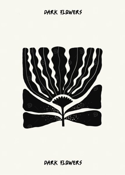 Black Flower Illustration Poster