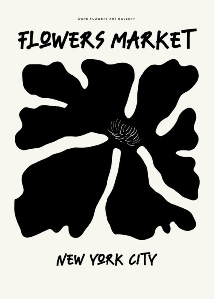 Black Flower NYC Market Poster
