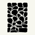 Black And White Abstract Floral Design Poster