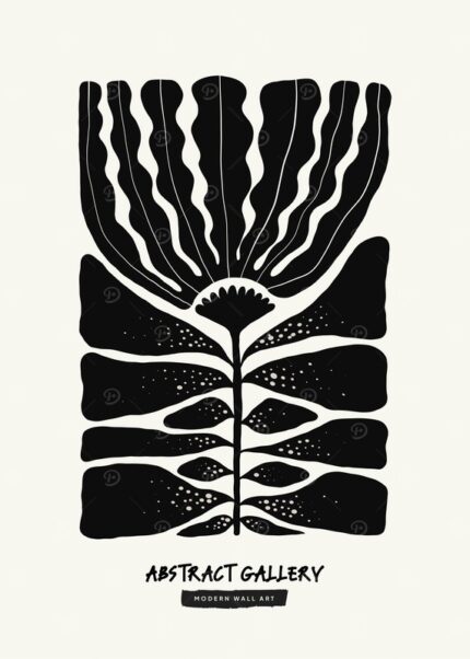 Black And White Abstract Flower Poster