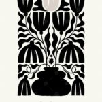 Black And White Floral Art Poster