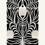 Black And White Floral Art Print Poster