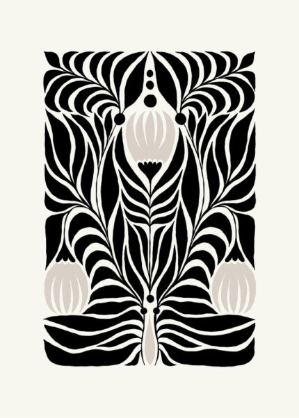 Black And White Floral Art Print Poster