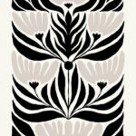 Black And White Floral Art Pattern Poster