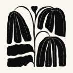 Black And White Floral Art Simple Tulips Poster