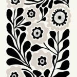 Black And White Floral Pattern Poster