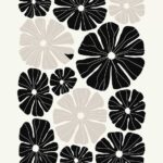 Black And White Floral Pattern Sunflowers Poster