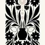 Black And White Floral Vase Poster