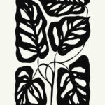 Black And White Monstera Leaves Poster