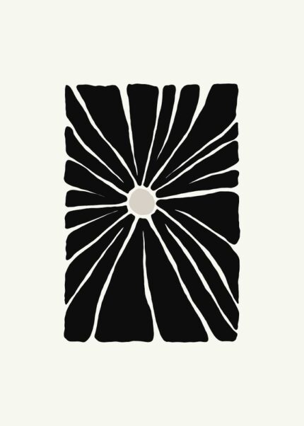 Black And White Sunburst Poster