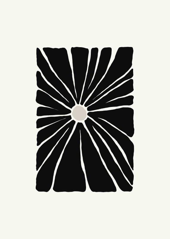 Black And White Sunburst Poster