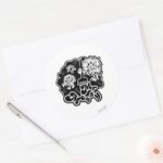 Black White Mr. Messy Cleaning Classic Round Sticker