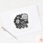Black White Mr. Messy Cleaning Square Sticker