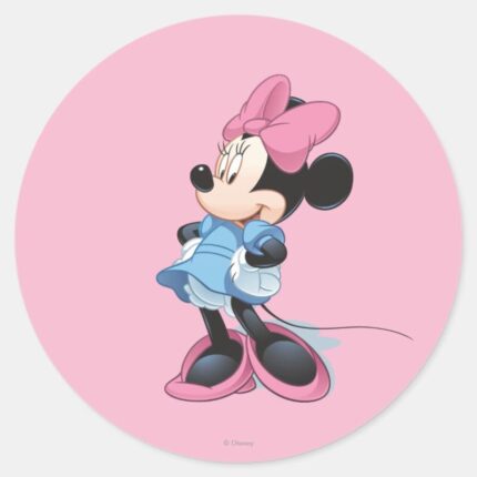 Blue Minnie Hands On Hips Classic Round Sticker