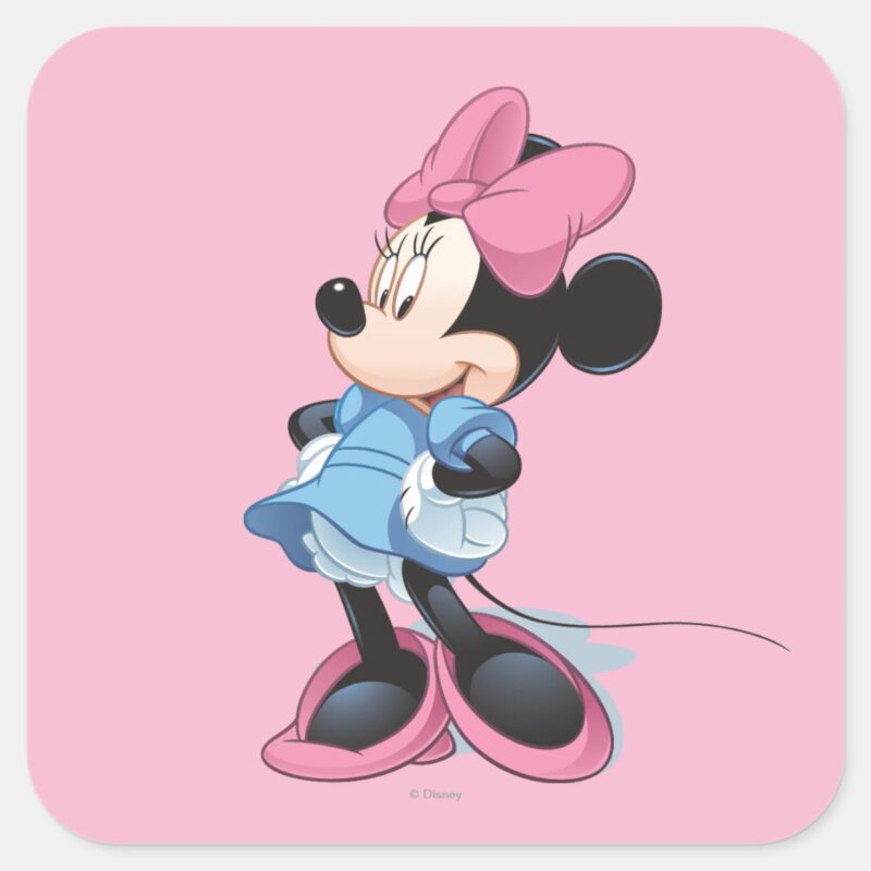 Blue Minnie Hands On Hips Square Sticker