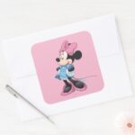 Blue Minnie Hands On Hips Square Sticker