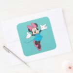 Blue Minnie Jumping Square Sticker