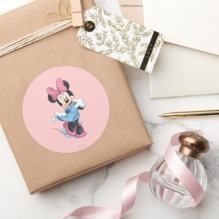 Blue Minnie Sweet Classic Round Sticker
