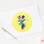 Blue Minnie Welcoming Hands Up Classic Round Sticker