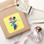Blue Minnie Welcoming Hands Up Square Sticker