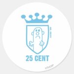 Blue Mr. Mean Crest Crown Classic Round Sticker