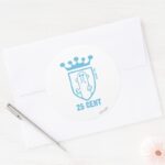 Blue Mr. Mean Crest Crown Classic Round Sticker