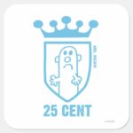 Blue Mr. Mean Crest Crown Square Sticker
