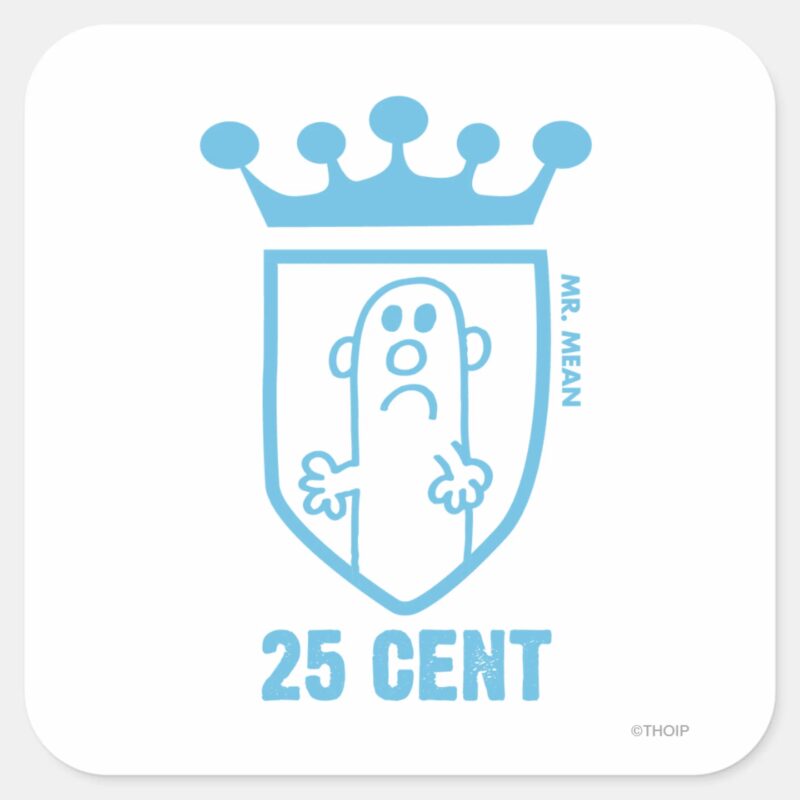 Blue Mr. Mean Crest Crown Square Sticker Blue Mr. Mean Crest Crown Square Sticker