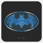 Blue Smoke Bat Symbol Square Sticker