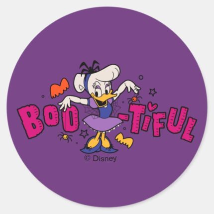 Boo Tiful Daisy Duck Halloween Dress Classic Round Sticker