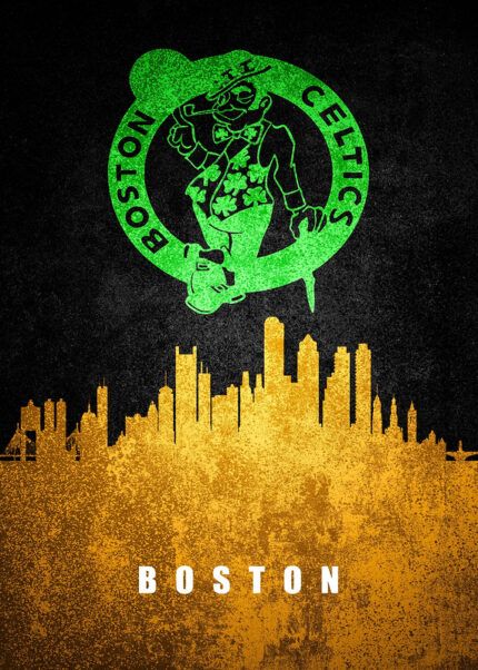Boston City Skyline Poster