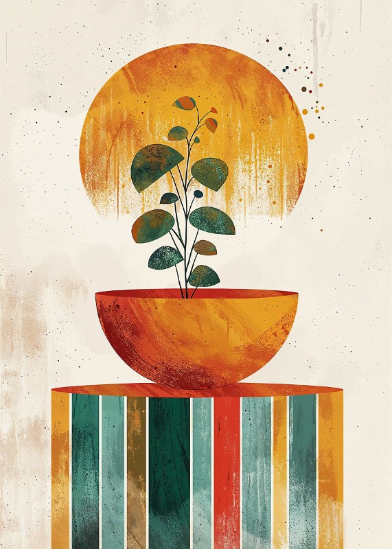 Botanical Sunset Poster