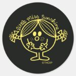 Bright Yellow Little Miss Sunshine Classic Round Sticker