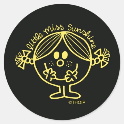 Bright Yellow Little Miss Sunshine Classic Round Sticker