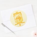 Brutalist HUFFLEPUFF™ Crest Classic Round Sticker